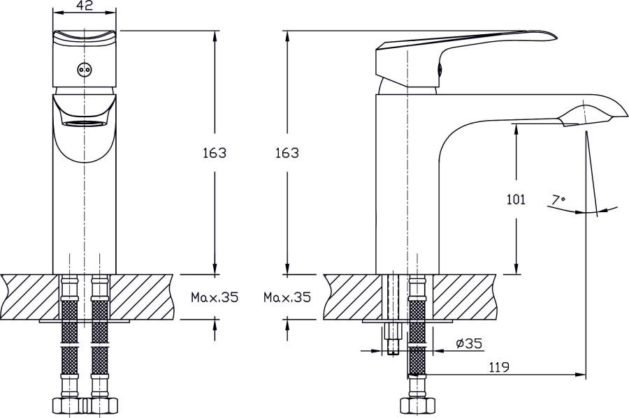 Смеситель для умывальника RUSH Gozo (GZ3735-11) Смеситель для умывальника RUSH Gozo (GZ3735-11)