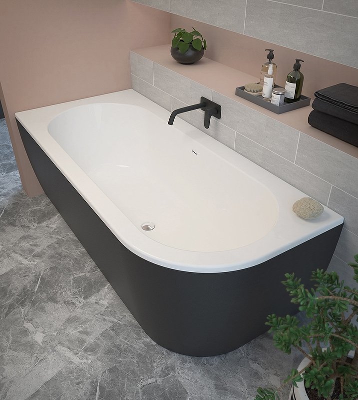 Акриловая ванна CEZARES SLIM CORNER-180-80-60-L-NERO-SET Акриловая ванна CEZARES SLIM CORNER-180-80-60-L-NERO-SET