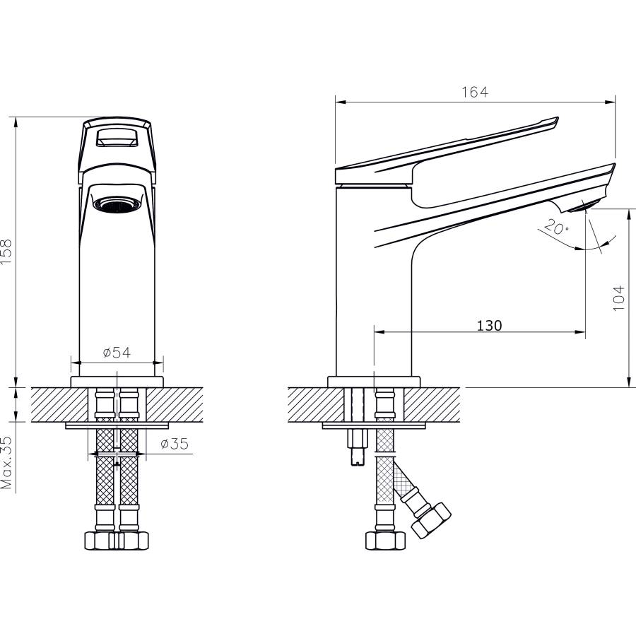 Смеситель для умывальника RUSH Socotra (ST1235-11) Смеситель для умывальника RUSH Socotra (ST1235-11)