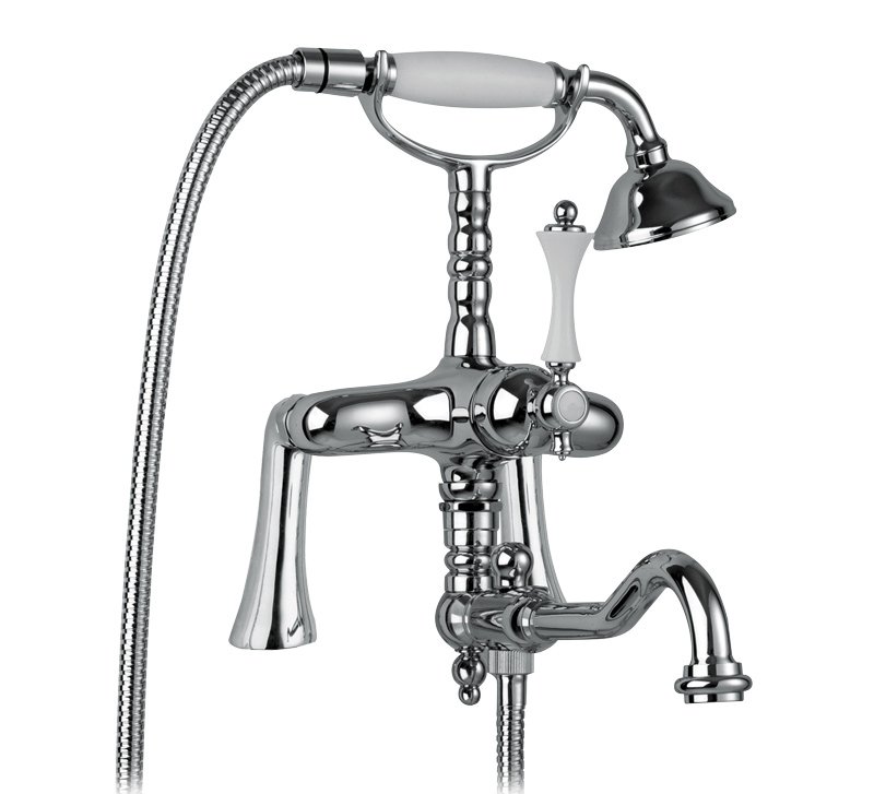 MARGOT-PBV2-02-M Смеситель на борт ванны с поворотным изливом и ручным душем Исполнение: Бронза, Ручки: Бронза  MARGOT-PBV2-02-M Смеситель на борт ванны с поворотным изливом и ручным душем Исполнение: Бронза, Ручки: Бронза