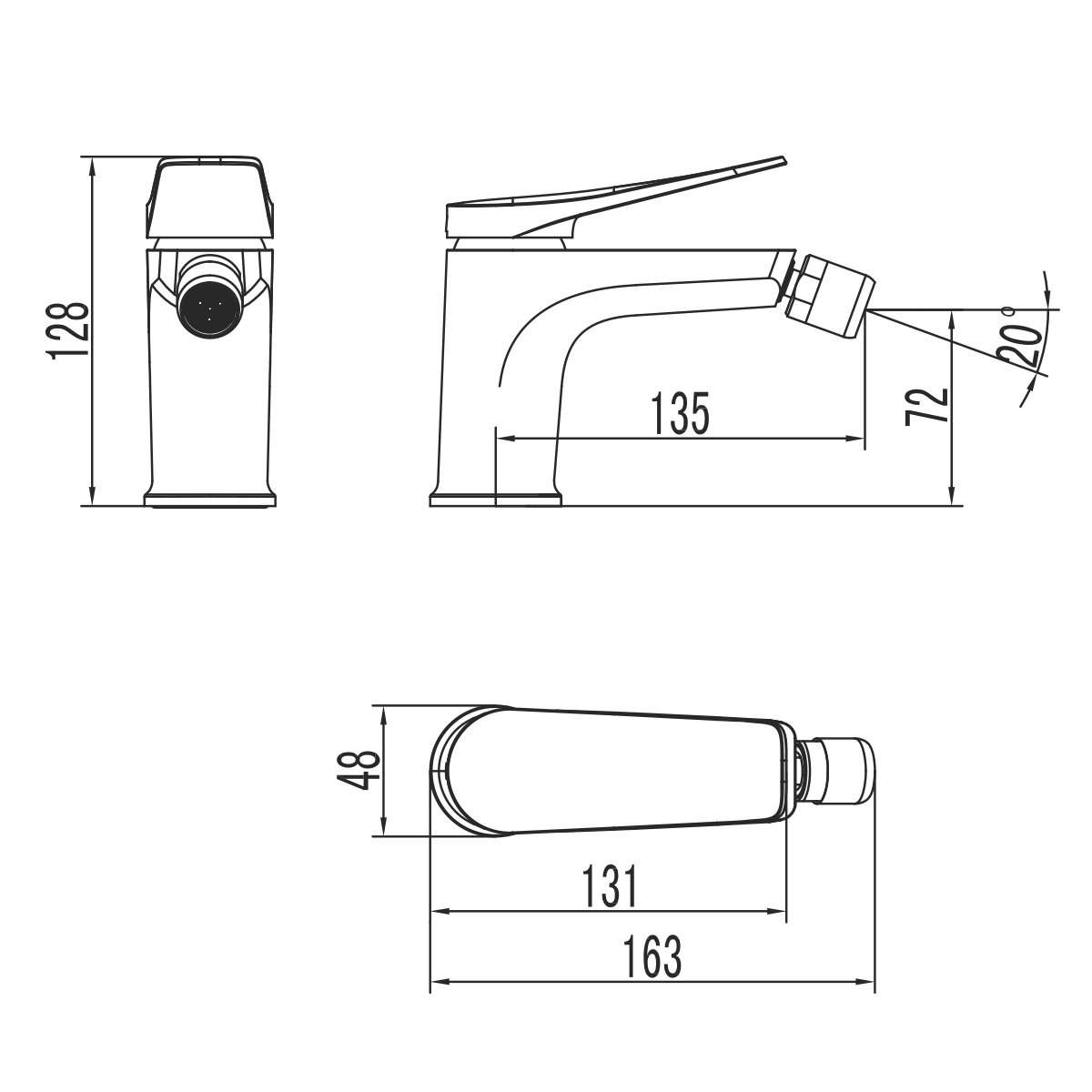 Смеситель Lemark Bronx LM3708GM для биде Смеситель Lemark Bronx LM3708GM для биде