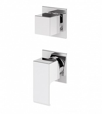 PORTA-VDIM3-M-BIO Встраиваемый однорычажный смеситель для душа с поворотным переключателем на 3 выхода, исполнение белый матовый