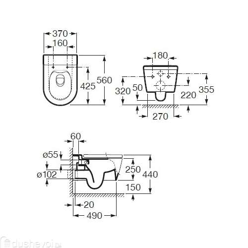 INSPIRA ROUND Чаша подвесного унитаза rimless INSPIRA ROUND Чаша подвесного унитаза rimless