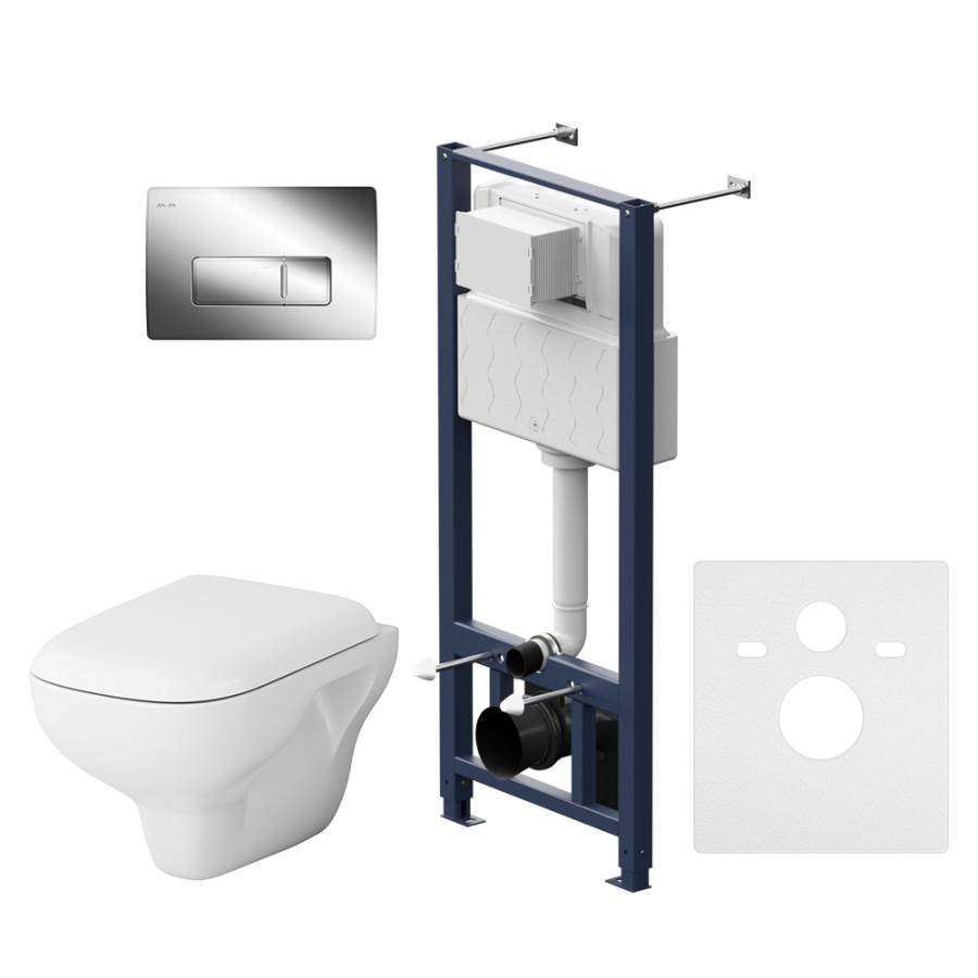 IS48051.801700 Инсталляция с клавишей Pro M глянец. Хром с подвесным унитазом Like FlashClean с сид м/л IS48051.801700 Инсталляция с клавишей Pro M глянец. Хром с подвесным унитазом Like FlashClean с сид м/л