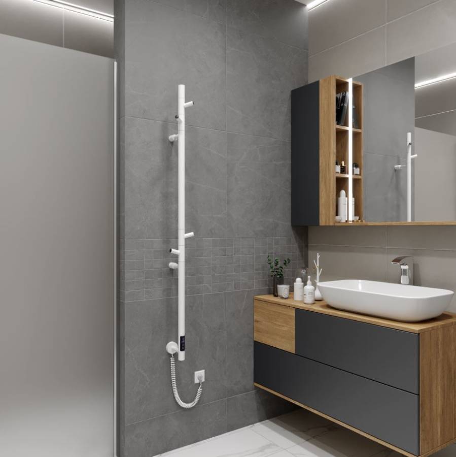 Полотенцесушитель электрический Vincea VTD-1DWE 15х140, белый, таймер Полотенцесушитель электрический Vincea VTD-1DWE 15х140, белый, таймер