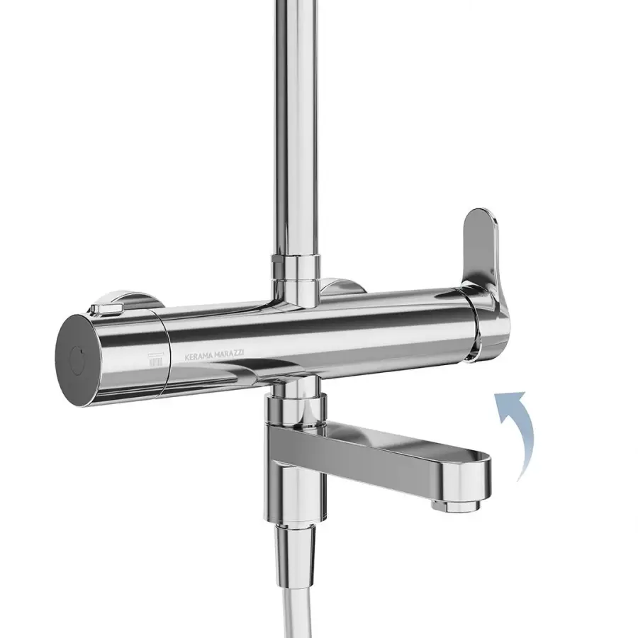 Душевая колонна FONTE на 3 потока с пов.изливом и механическим смесителем, хром Душевая колонна FONTE на 3 потока с пов.изливом и механическим смесителем, хром