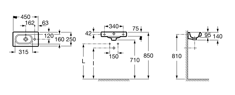 Раковина Roca Meridian 45 см, 327248000 белая Раковина Roca Meridian 45 см, 327248000 белая