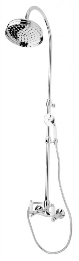 FIRST-CD-02-Nc Душевая стойка со смесителем,верхним и ручным душем Исполнение: Бронза, Ручки: Орех  FIRST-CD-02-Nc Душевая стойка со смесителем,верхним и ручным душем Исполнение: Бронза, Ручки: Орех