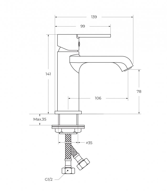 AURORA Смеситель для раковины без донного клапана, хром AURORA-LVM-CRM-W0 AURORA Смеситель для раковины без донного клапана, хром AURORA-LVM-CRM-W0