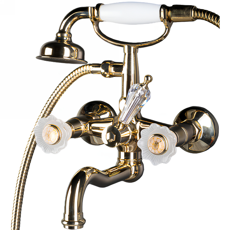 Смеситель для ванны(душевой комплект), Camelia золото Смеситель для ванны(душевой комплект), Camelia золото