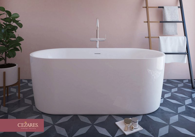 Акриловая ванна отдельно стоящая, цельная, белая матовая внутри, чёрная матовая снаружи,  METAURO-INT-Central-180-80-60-B-W-MATT Акриловая ванна отдельно стоящая, цельная, белая матовая внутри, чёрная матовая снаружи,  METAURO-INT-Central-180-80-60-B-W-MATT