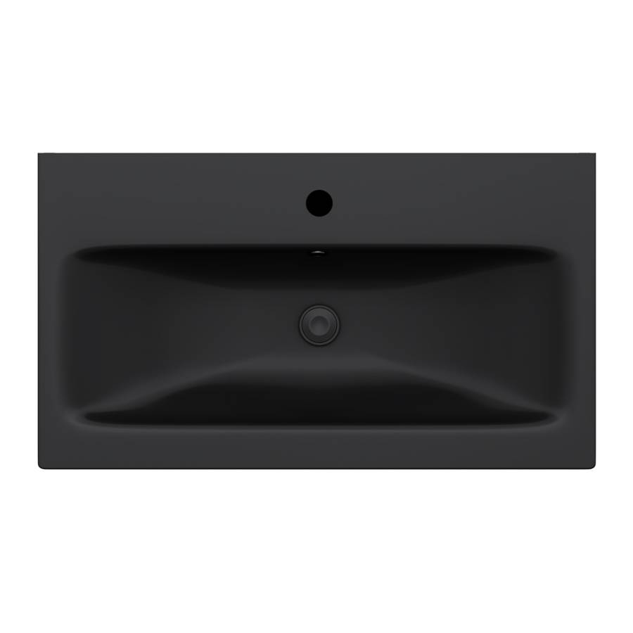M90WCC0752BM GEM, Раковина мебельная, керамическая, 75 см, встроенная, цвет: Черный матовый M90WCC0752BM GEM, Раковина мебельная, керамическая, 75 см, встроенная, цвет: Черный матовый