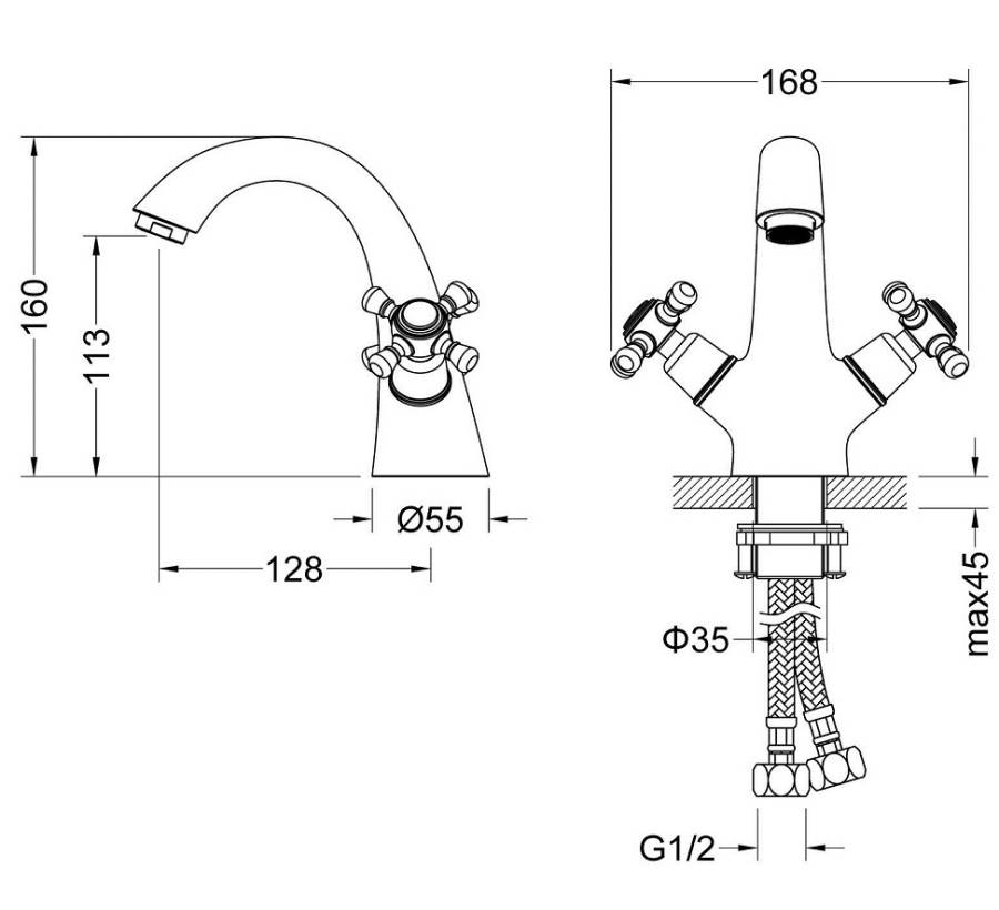 Смеситель Timo Nelson 1911/03F для раковины, черный матовый Смеситель Timo Nelson 1911/03F для раковины, черный матовый
