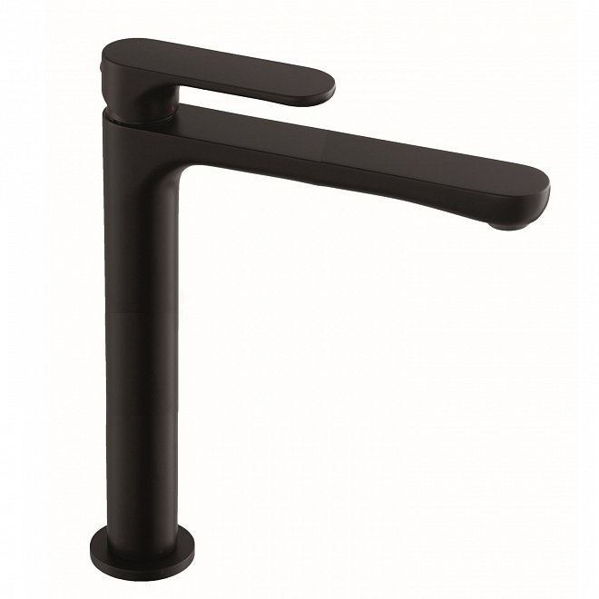 Смеситель для раковины OLE однорычажный высокий без донного клапана, матовый черный Смеситель для раковины OLE однорычажный высокий без донного клапана, матовый черный