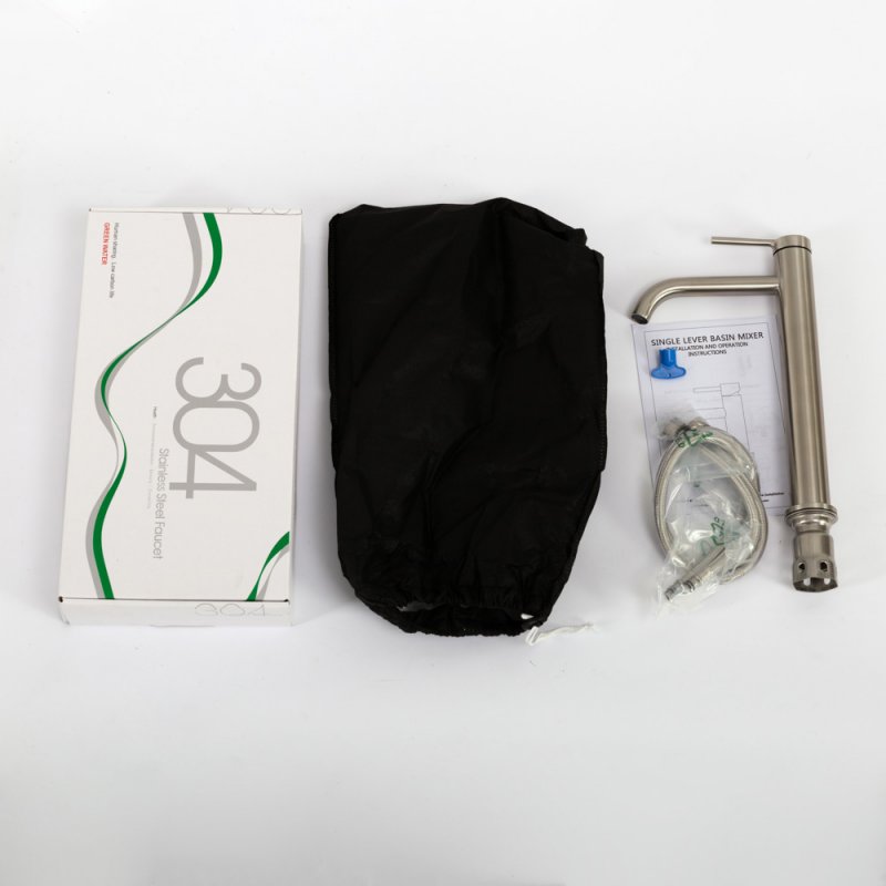 ETNA Смеситель для накладных раковин без донного клапана, нержавеющая сталь, исполнение сатин ETN-LMC2-IN ETNA Смеситель для накладных раковин без донного клапана, нержавеющая сталь, исполнение сатин ETN-LMC2-IN