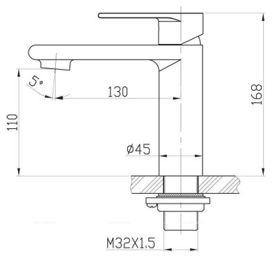 NOVA Смеситель на раковину, нержавеющая сталь NOV-LVM-IN NOVA Смеситель на раковину, нержавеющая сталь NOV-LVM-IN