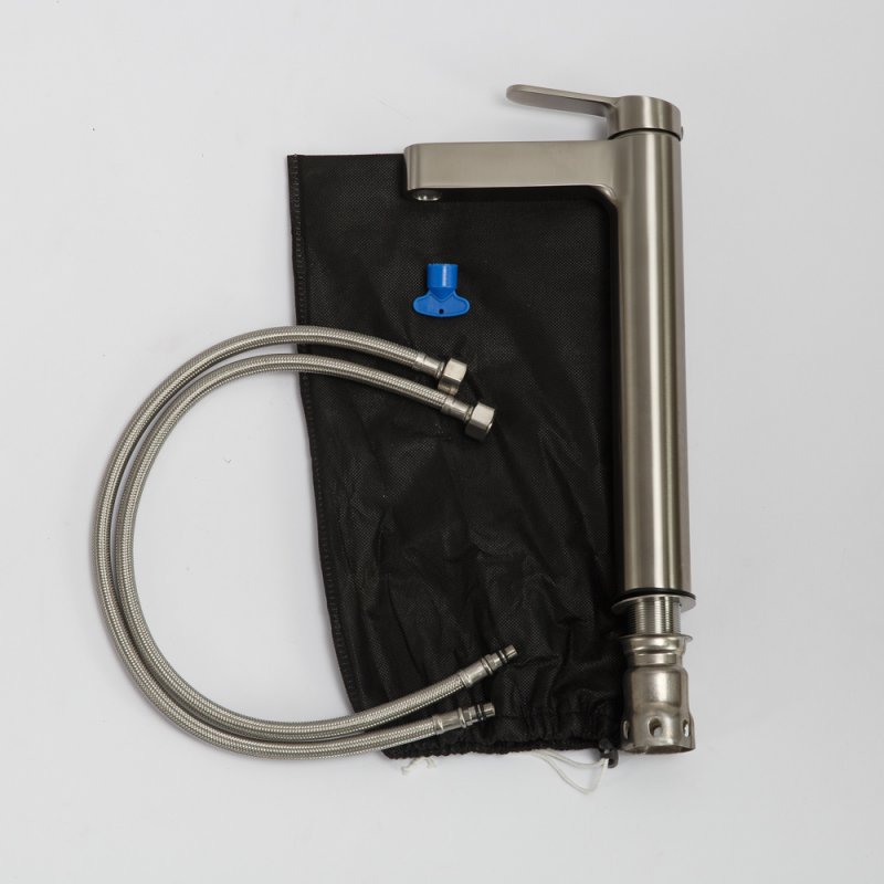 DELTA Смеситель для накладных раковин без донного клапана, нержавеющая сталь, исполнение сатин DEL-LMC-IN DELTA Смеситель для накладных раковин без донного клапана, нержавеющая сталь, исполнение сатин DEL-LMC-IN