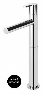 LEAF-LC1-NOP Смеситель для раковины однорычажный, с донным клапаном, исполнение черный матовый