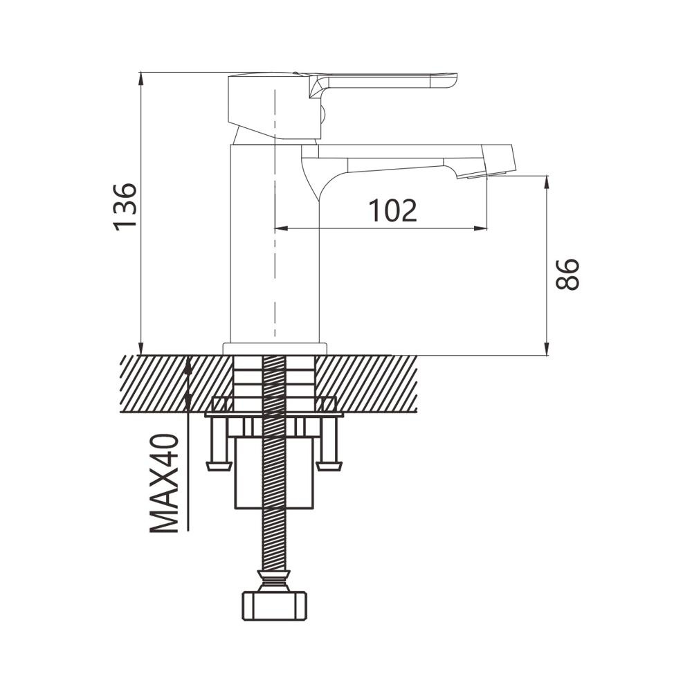 Смеситель для раковины латунь, черный S8101H Смеситель для раковины латунь, черный S8101H
