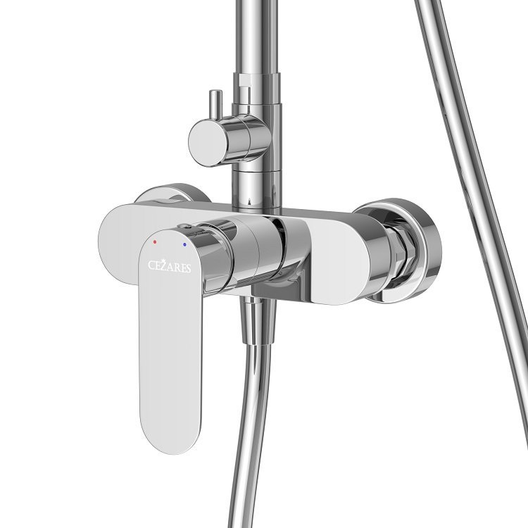 STYLUS-CD-BORO Душевая стойка со смесителем, брашированное золото STYLUS-CD-BORO Душевая стойка со смесителем, брашированное золото