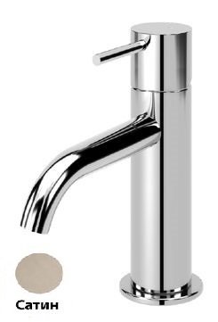 LEAF-LSM2-L-ST Смеситель для раковины однорычажный, с донным клапаном, исполнение Satinox
