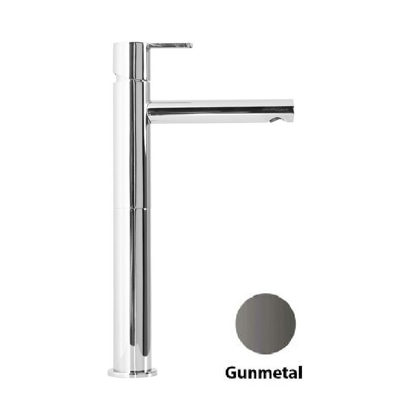 LEAF-LC1-L-GM Смеситель для накладной раковины однорычажный, с донным клапаном, исполнение Gunmetal PVD LEAF-LC1-L-GM Смеситель для накладной раковины однорычажный, с донным клапаном, исполнение Gunmetal PVD