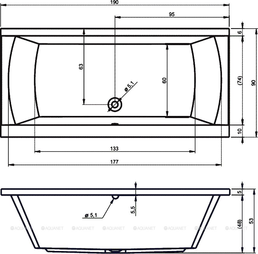 Акриловая ванна Riho Julia 190x90 Акриловая ванна Riho Julia 190x90
