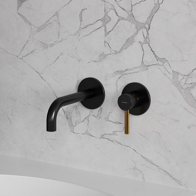 Смеситель для умывальника скрытого монтажа OMNIRES Y Y1215HBLGL (черный/золото) Смеситель для умывальника скрытого монтажа OMNIRES Y Y1215HBLGL (черный/золото)