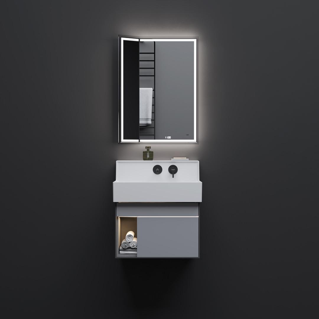 Тумба LOGICA M подвесная 2 выдвижных ящика 65, серый LO.M.65\GRAY Тумба LOGICA M подвесная 2 выдвижных ящика 65, серый LO.M.65\GRAY