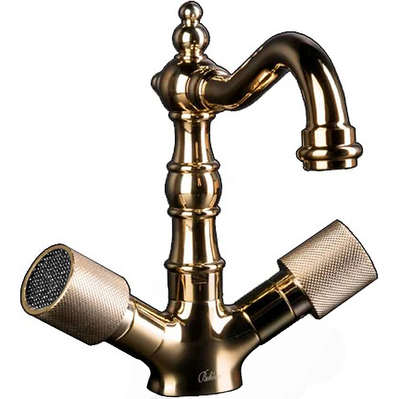 Смеситель для умывальника, высокий ROYAL CRYSTAL black, золото_Комплект Смеситель для умывальника, высокий ROYAL CRYSTAL black, золото_Комплект