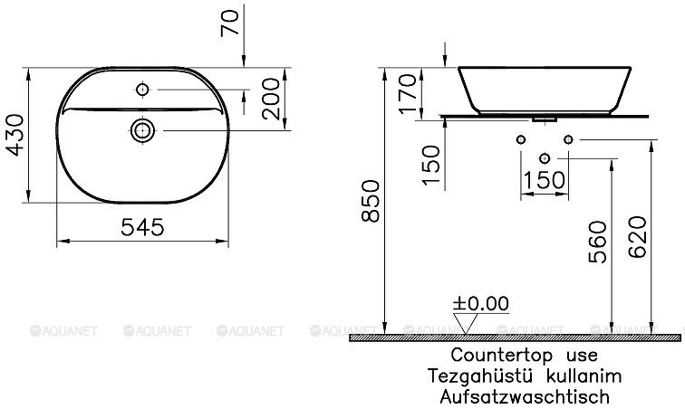 Geo овал раковина-чаша 55 cm Geo овал раковина-чаша 55 cm