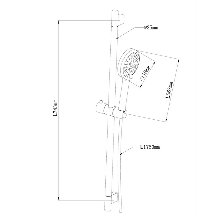 Душевой гарнитур на штанге OMNIRES RIBBON-SCR (хром) Душевой гарнитур на штанге OMNIRES RIBBON-SCR (хром)