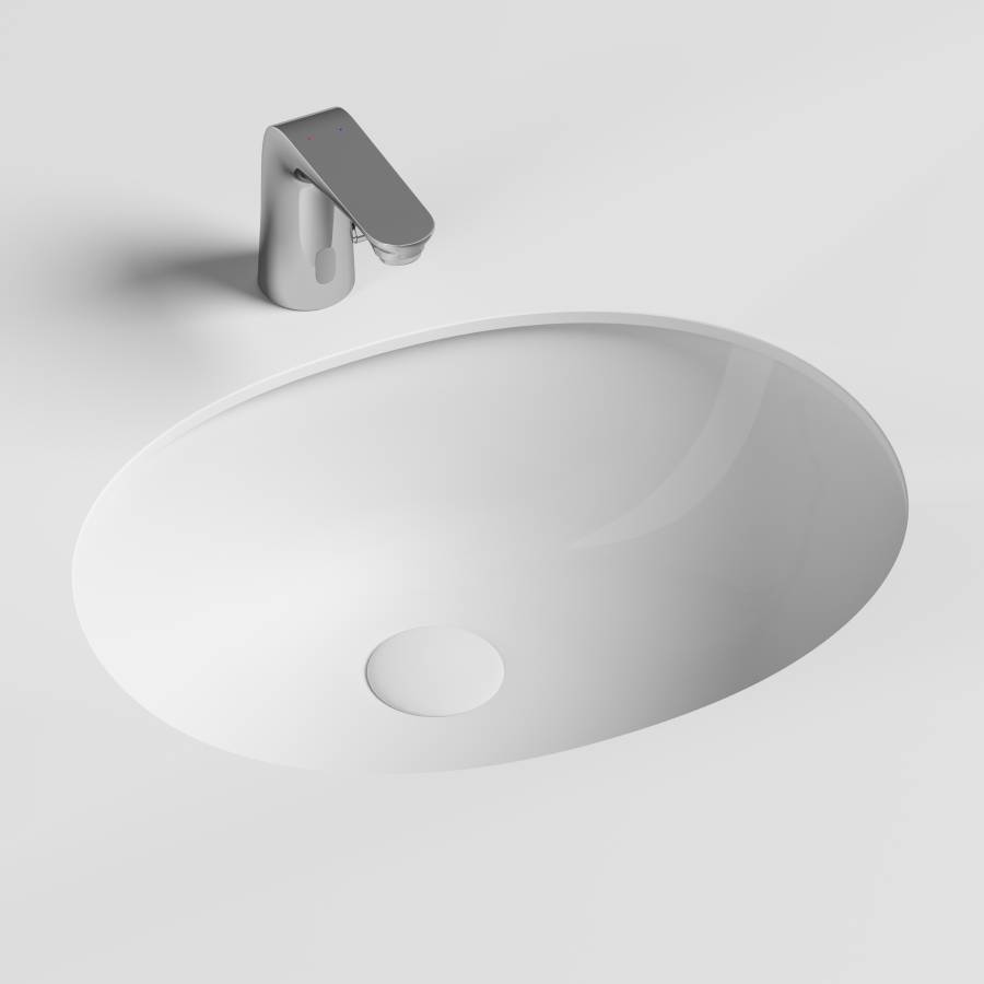 Умывальник овальный встраиваемый под столешницу Element 560*420*195мм, с крепежом и шаблоном для установки Умывальник овальный встраиваемый под столешницу Element 560*420*195мм, с крепежом и шаблоном для установки