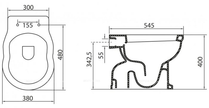 Чаша приставного унитаза BelBagno BOHEME BB115CBS Чаша приставного унитаза BelBagno BOHEME BB115CBS