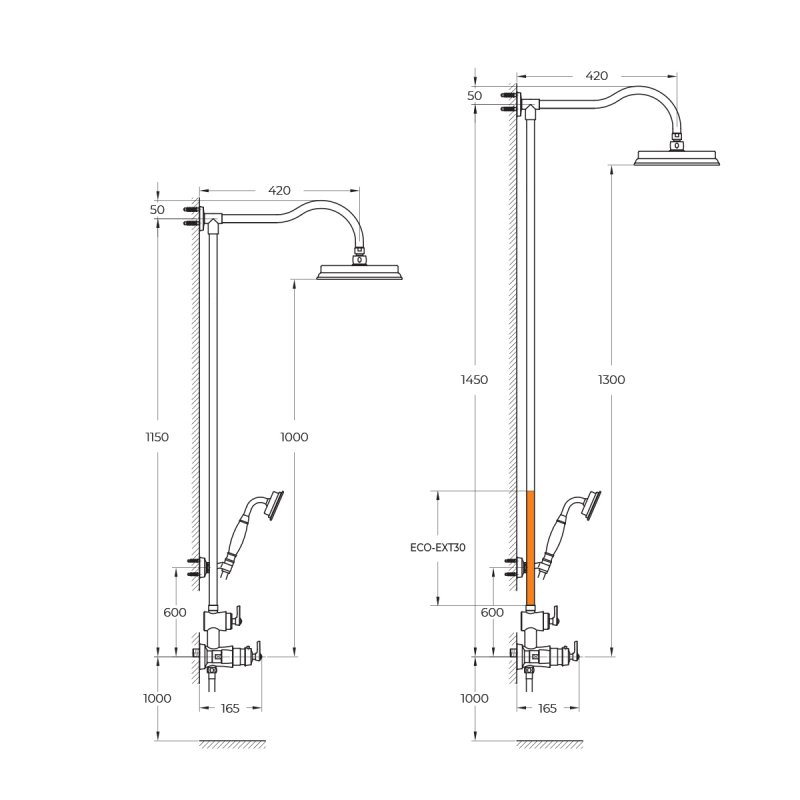 LIBERTY-F-CD-T-01 Душевая стойка с термостатическим смесителем, с ручным и верхним душем, хром LIBERTY-F-CD-T-01 Душевая стойка с термостатическим смесителем, с ручным и верхним душем, хром
