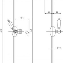 CZR-SD-02-Bi Душевой гарнитур классика, бронза, ручка белая CZR-SD-02-Bi Душевой гарнитур классика, бронза, ручка белая