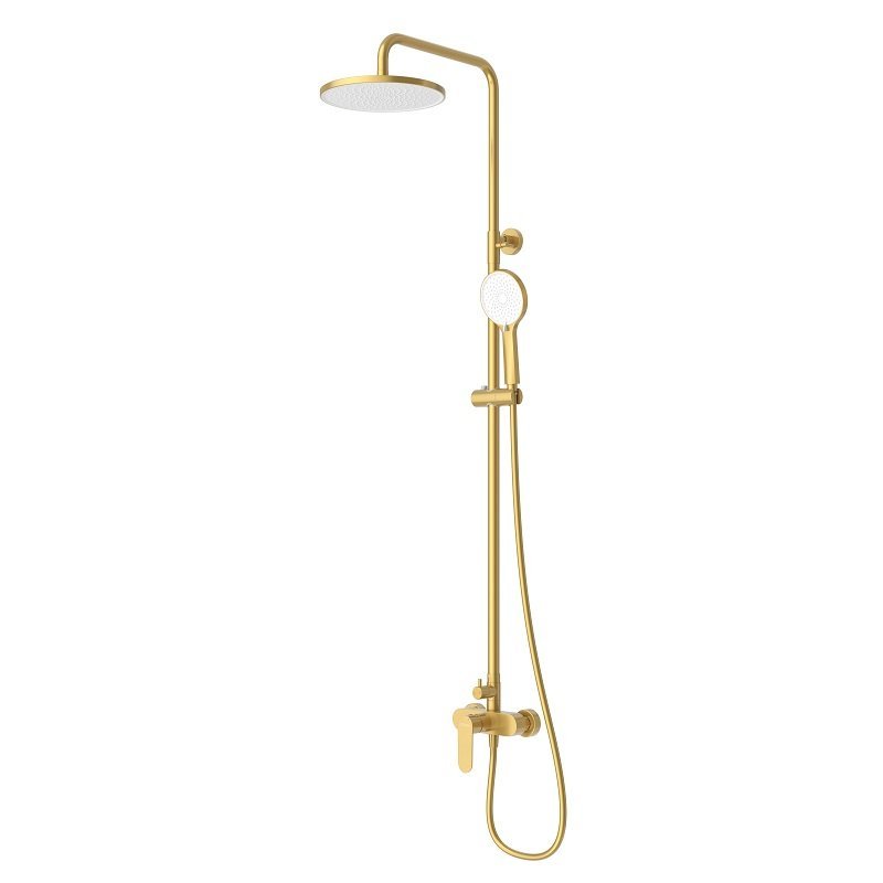 STYLUS-CD-BORO Душевая стойка со смесителем, брашированное золото STYLUS-CD-BORO Душевая стойка со смесителем, брашированное золото