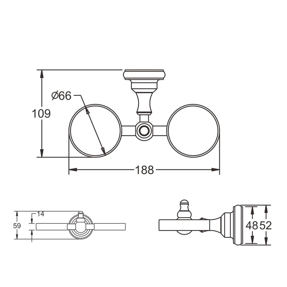 2 стакана с держателем, RG1122Q Rose, Бронза 2 стакана с держателем, RG1122Q Rose, Бронза