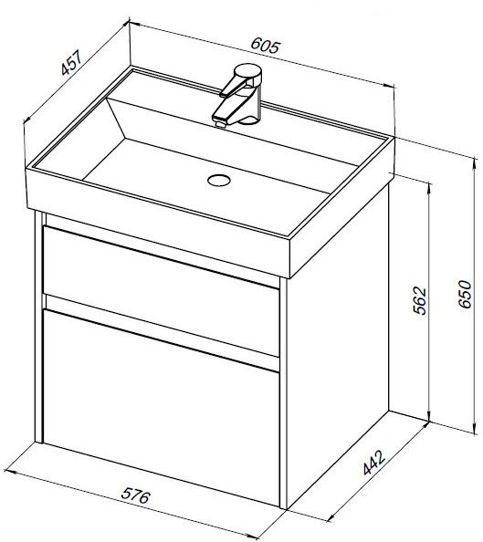 Тумба под раковину Aquanet Nova Lite 60 дуб белый (2 ящика) Тумба под раковину Aquanet Nova Lite 60 дуб белый (2 ящика)