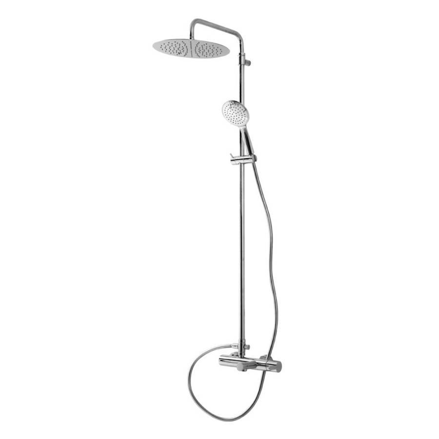 LEAF-CVDA-30-ST Душевая стойка телескопическая, с изливом с верхним и ручным душем Исполнение: Satinox  LEAF-CVDA-30-ST Душевая стойка телескопическая, с изливом с верхним и ручным душем Исполнение: Satinox