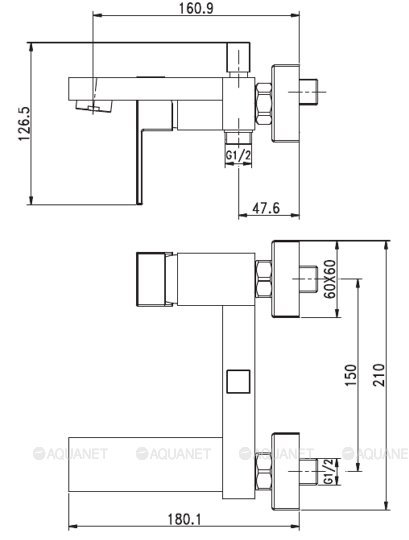 Смеситель для ванны с душем Aquanet Blanco AF420-20W Смеситель для ванны с душем Aquanet Blanco AF420-20W
