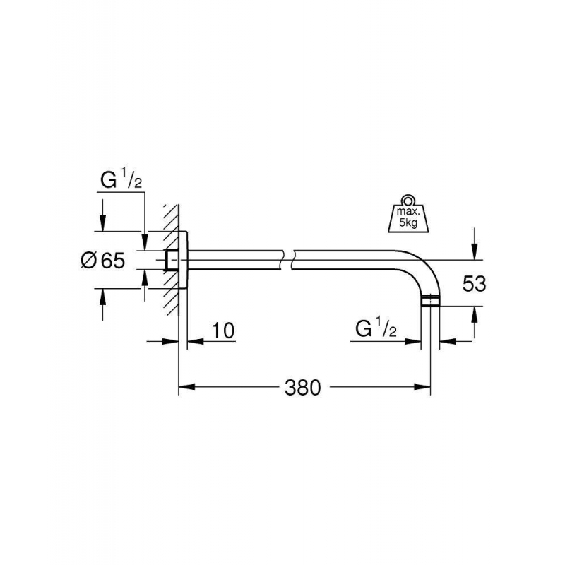 Душевой кронштейн Grohe Rainshower 28361000 хром Душевой кронштейн Grohe Rainshower 28361000 хром