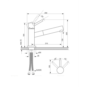 Смеситель для мойки OMNIRES Y Y1254_9IN (инокс) Смеситель для мойки OMNIRES Y Y1254_9IN (инокс)