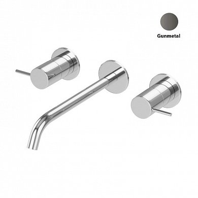 LEAF-BLI3L-L-GM Смеситель для раковины встраиваемый на три отверстия, исполнение Gunmetal PVD LEAF-BLI3L-L-GM Смеситель для раковины встраиваемый на три отверстия, исполнение Gunmetal PVD