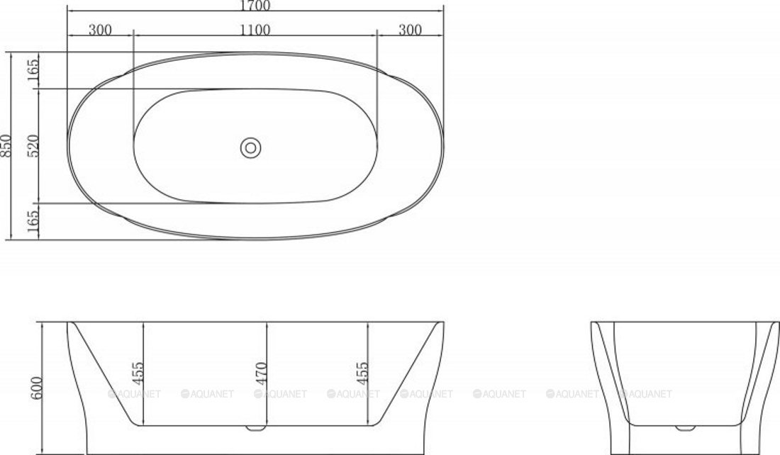 Акриловая ванна BELBAGNO BB403-1700-850 Акриловая ванна BELBAGNO BB403-1700-850