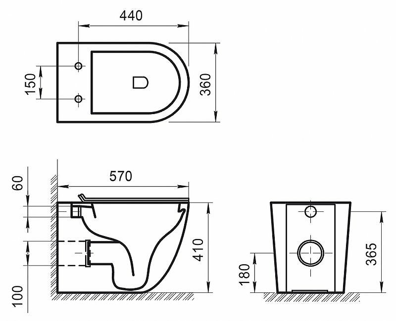 Чаша приставного унитаза BelBagno SFERA-R BB2141CBR Чаша приставного унитаза BelBagno SFERA-R BB2141CBR