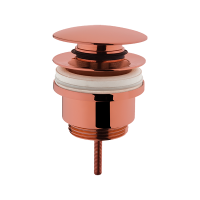 Донный клапан для раковины с переливом
(нажимной), цвет медный