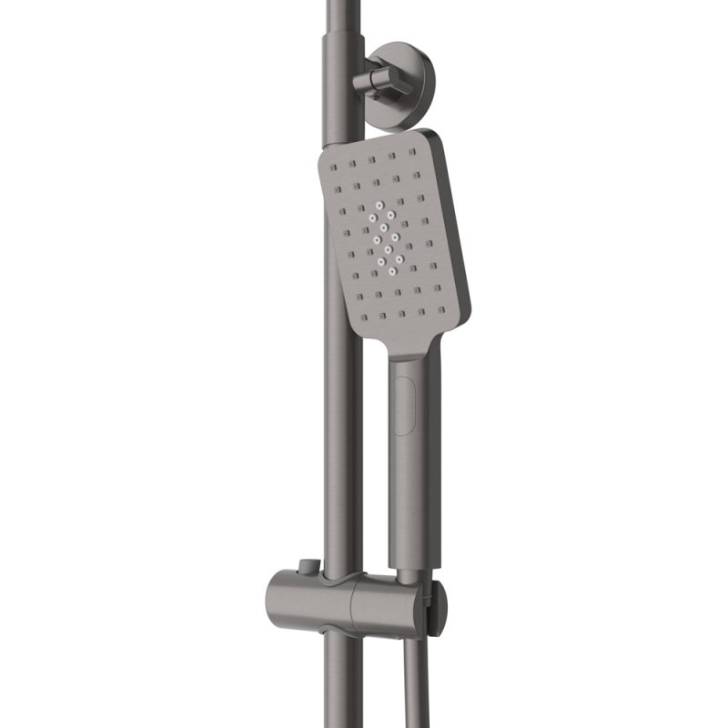 SLIDER-CD-GM Душевая стойка со смесителем, оружейная сталь SLIDER-CD-GM Душевая стойка со смесителем, оружейная сталь