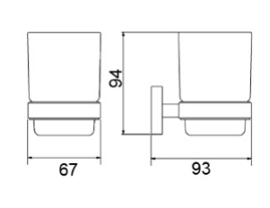 Стакан для зубных щеток Timo Selene Black 12033/03