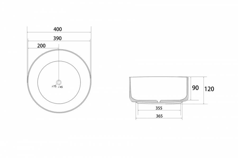 Раковина накладная ABBER Bequem AC2109MW белая матовая Раковина накладная ABBER Bequem AC2109MW белая матовая